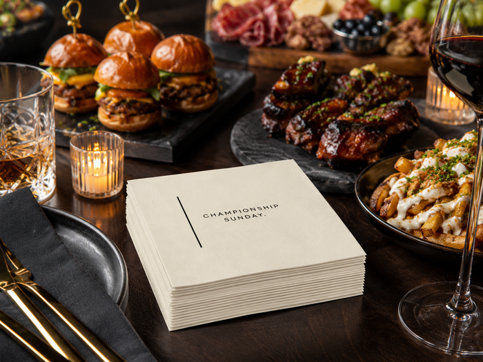 Championship Sunday Cocktail Napkins, 50-Pack, 3-ply, Football Party Napkins
