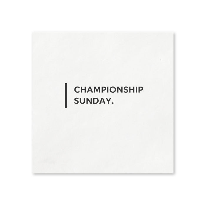 Championship Sunday Cocktail Napkins, 50-Pack, 3-ply, Minimalist Game Day Napkins