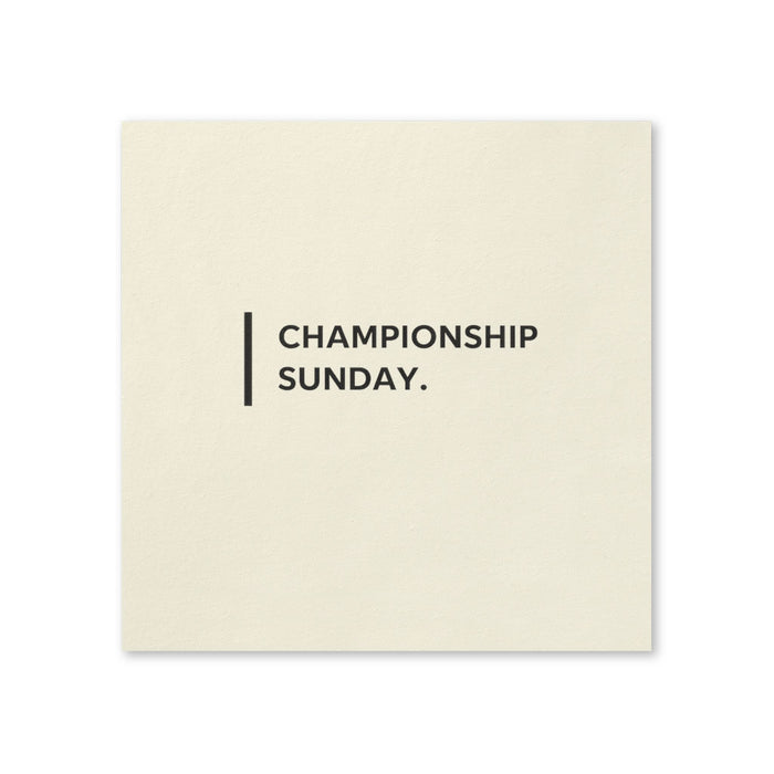 Championship Sunday Cocktail Napkins, 50-Pack, 3-ply, Minimalist Game Day Napkins
