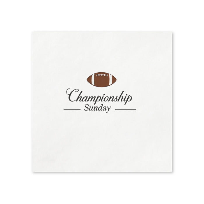 Championship Sunday Football Cocktail Napkin, 50-Pack, 3-ply, Elegant Game Day Party Napkins