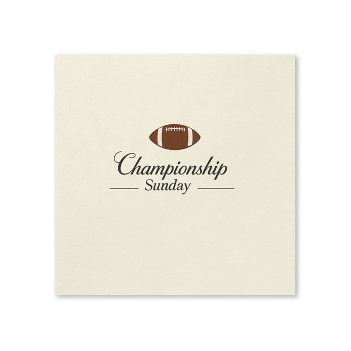 Championship Sunday Football Cocktail Napkin, 50-Pack, 3-ply, Elegant Game Day Party Napkins
