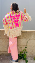 Chaqueta "cada verano tiene su historia" boho de algodón flúor