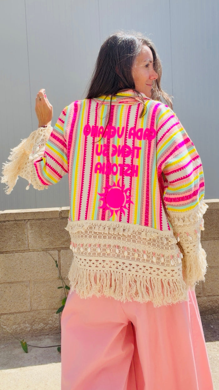 Chaqueta "cada verano tiene su historia", flúor — vista detalle