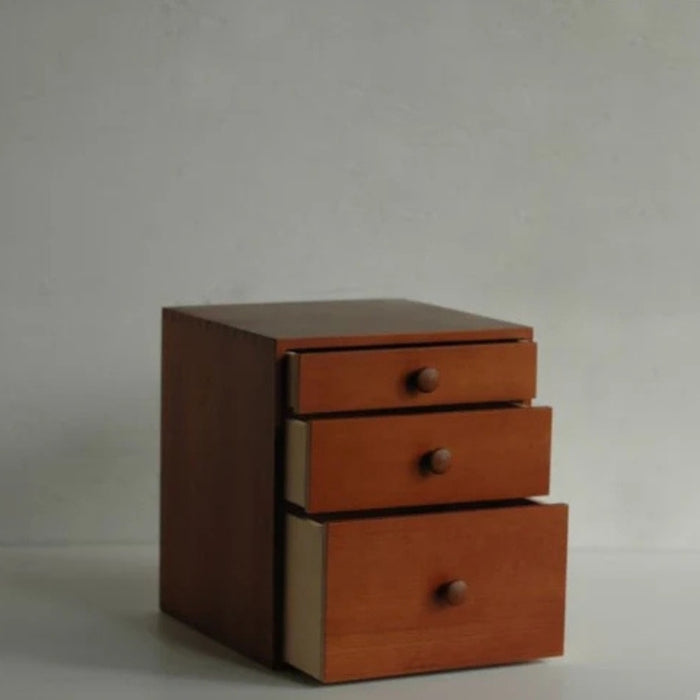 Classiky Tsuga Wood Three Drawer Box, shown from another angle.