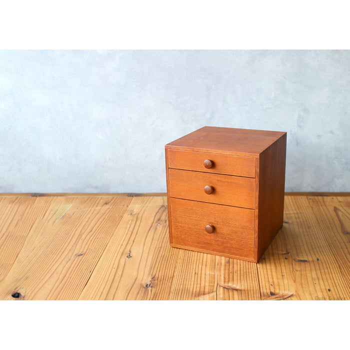 Classiky Tsuga Wood Three Drawer Box, shown in full.