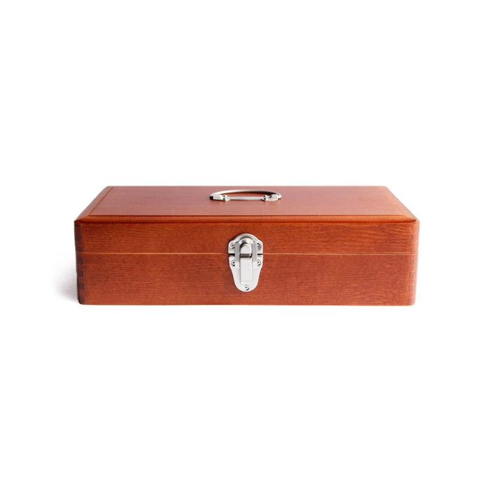 Classiky Wooden Desk Tool Box, shown from the front.