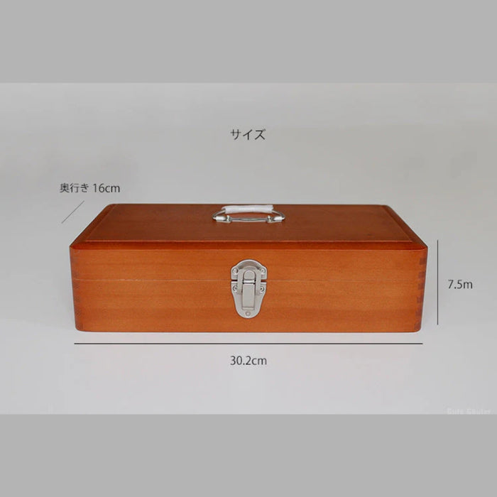 Classiky Wooden Desk Tool Box, front view.