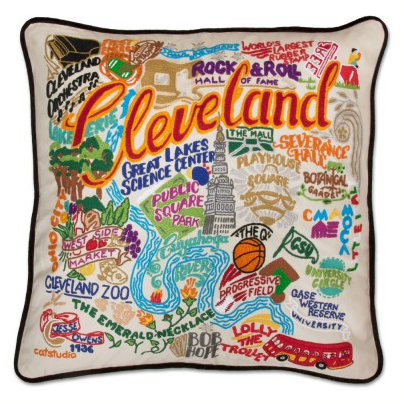 Cleveland Hand-Embroidered Pillow