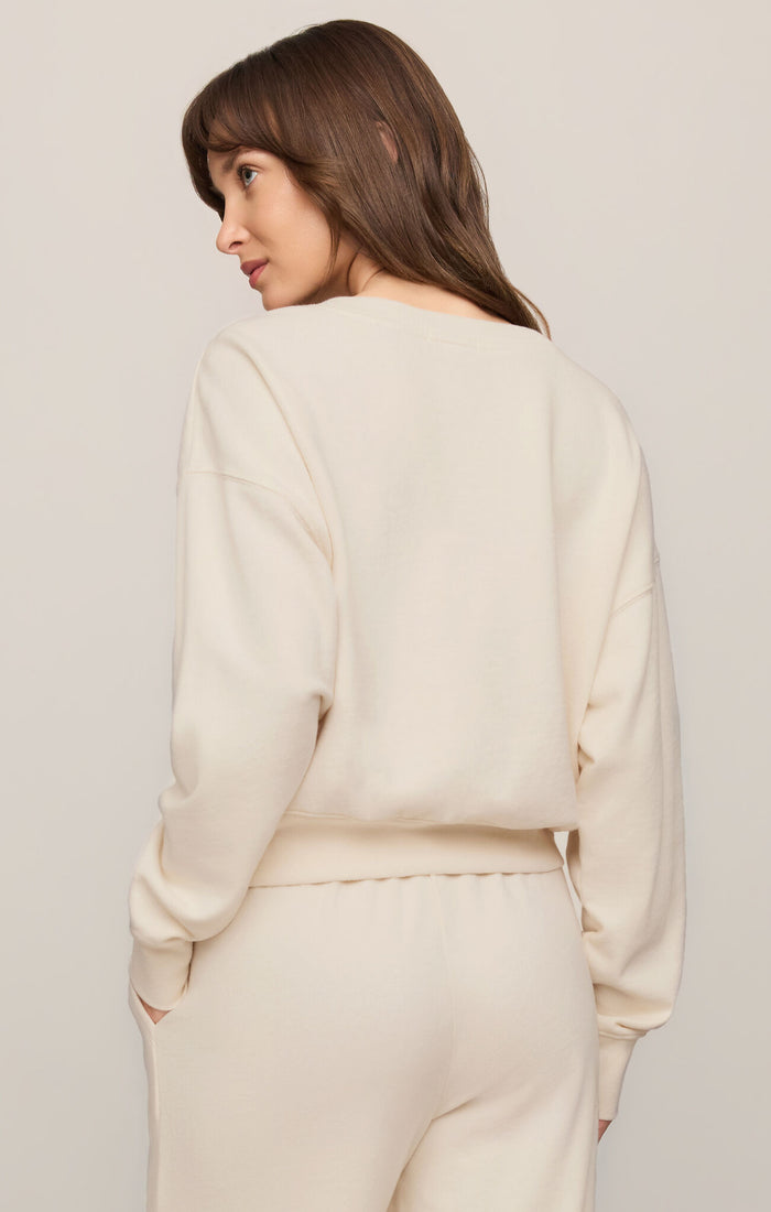 Z Supply Clubhouse Sweatshirt in Cloud available at Barbara Katz