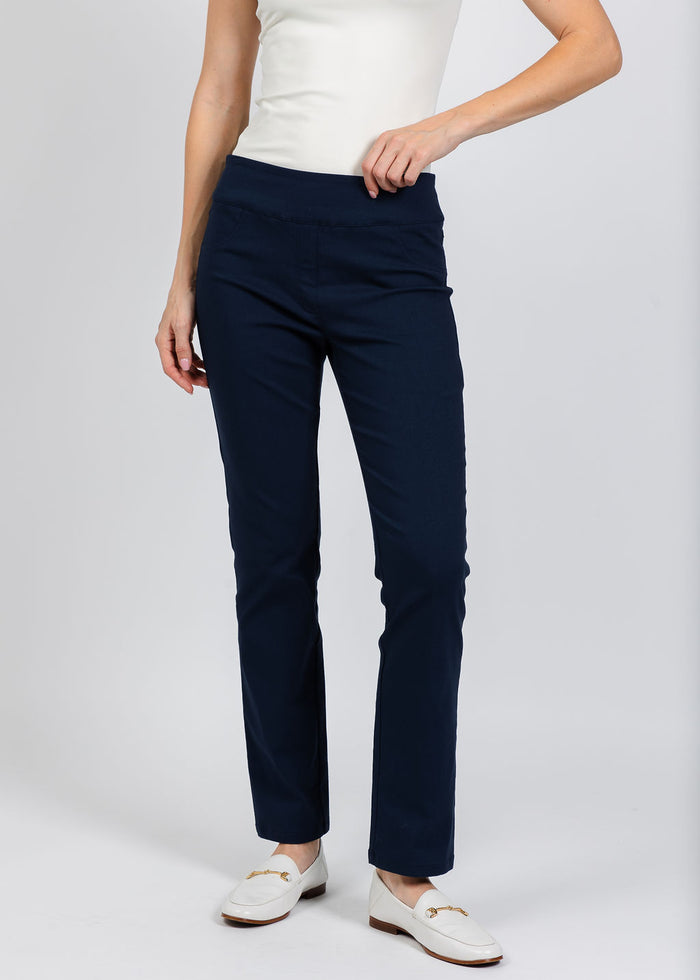 Elliott Lauren Control Stretch Faux Jean in Petrol available at Barbara Katz