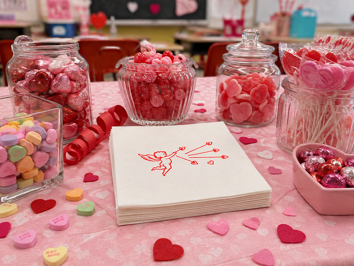 Cupid's Arrow Valentine’s Day Cocktail Napkins, 50-Pack, 3-ply Valentine’s Day Party Decor