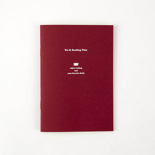 Front cover of the Daigo Teatime Reading Journal in deep red.