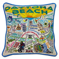 Daytona Beach Hand- Embroidered Pillow