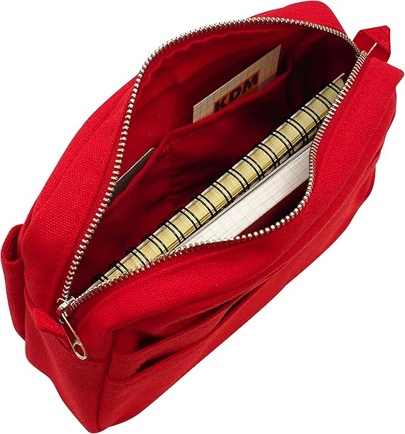 Delfonics Cotton Canvas Utility Pouch (S) — 10 Pockets, shown from the front.