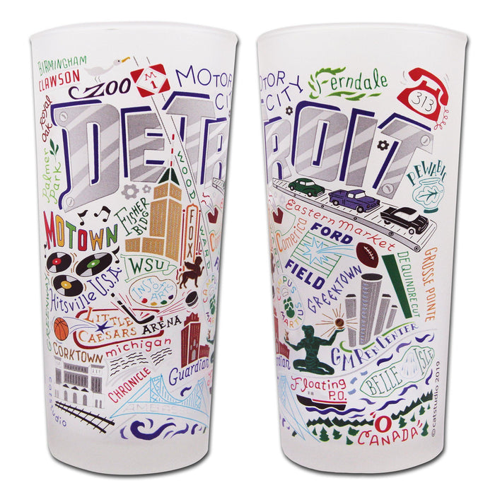 Detroit Frosted Glass Tumbler