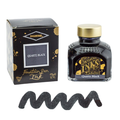 Diamine Ink Bottle 80ml — Black Colours, shown from another angle.