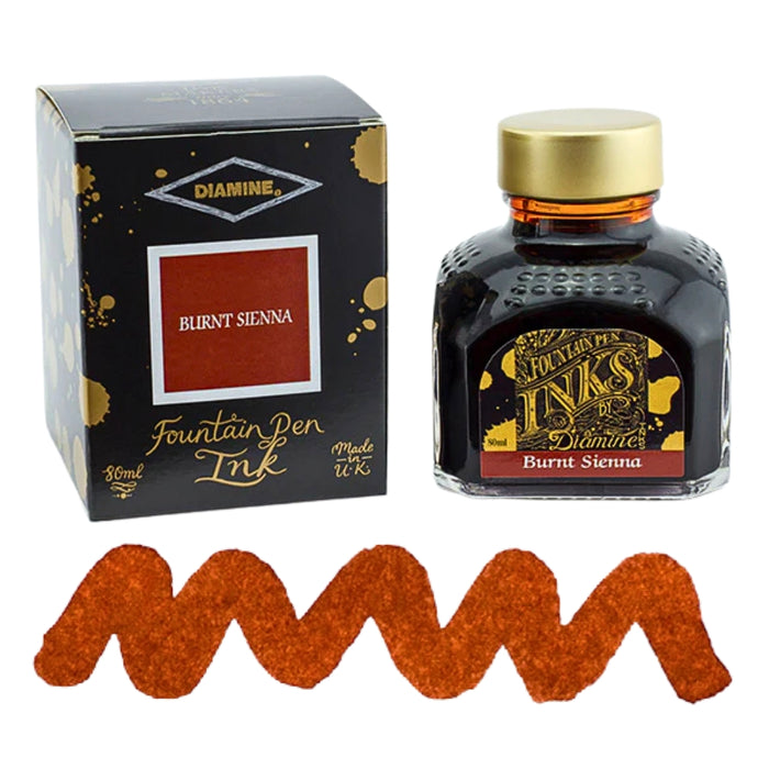 Diamine Ink Bottle 80ml — Brown Colours, shown from another angle.