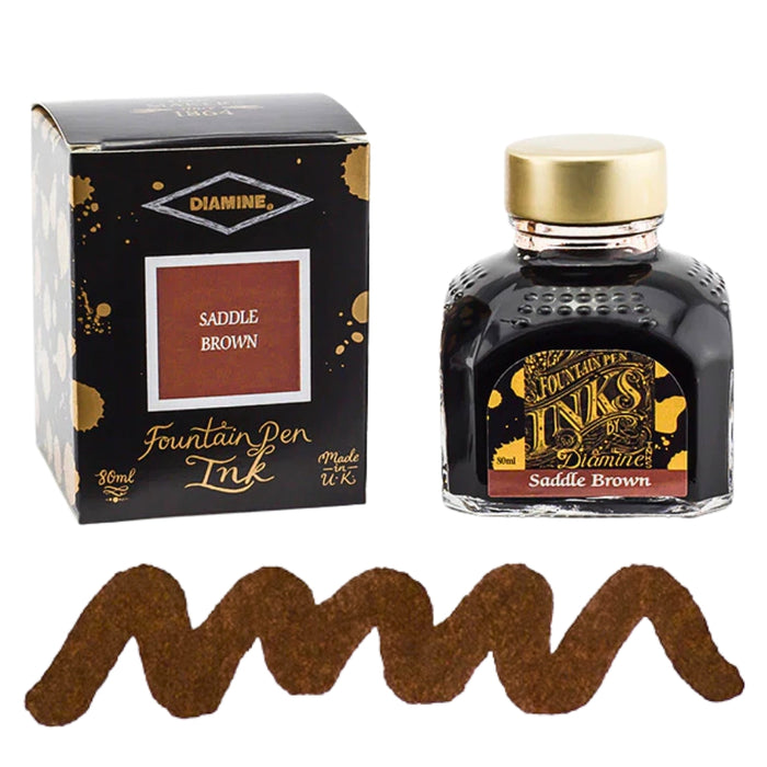 Diamine Ink Bottle 80ml — Brown Colours, detail view of the design.