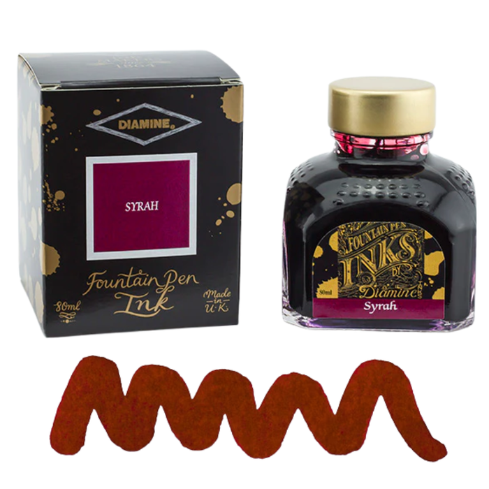Diamine Ink Bottle 80ml — Purple Colours, close-up view.
