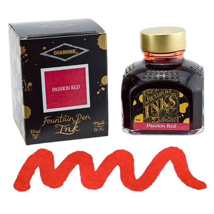 Diamine Ink Bottle 80ml — Red Colours, shown in full.