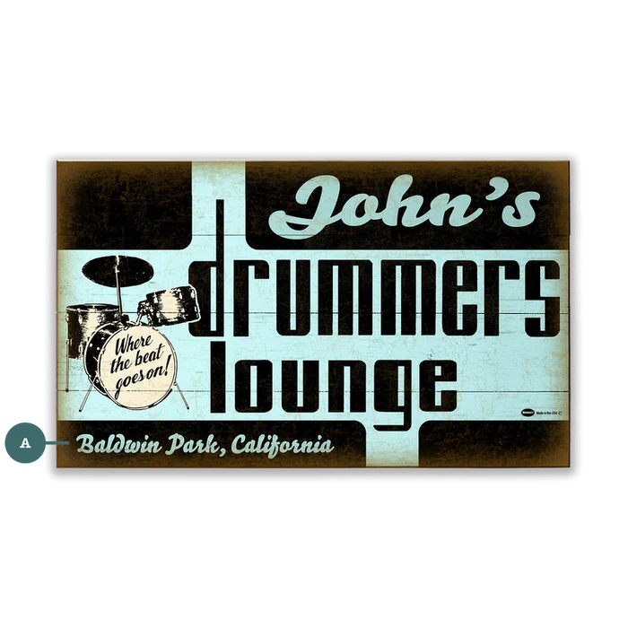 Drummer's Lounge Custom Sign