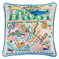 Emerald Coast Hand-Embroidered Pillow