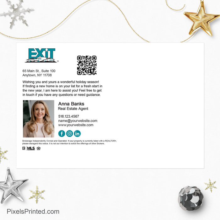 EXIT realty Christmas recipe postcards PixelsPrinted