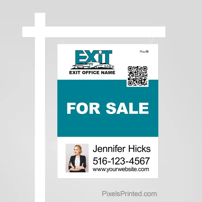 EXIT realty for sale sign panels with QR code PixelsPrinted