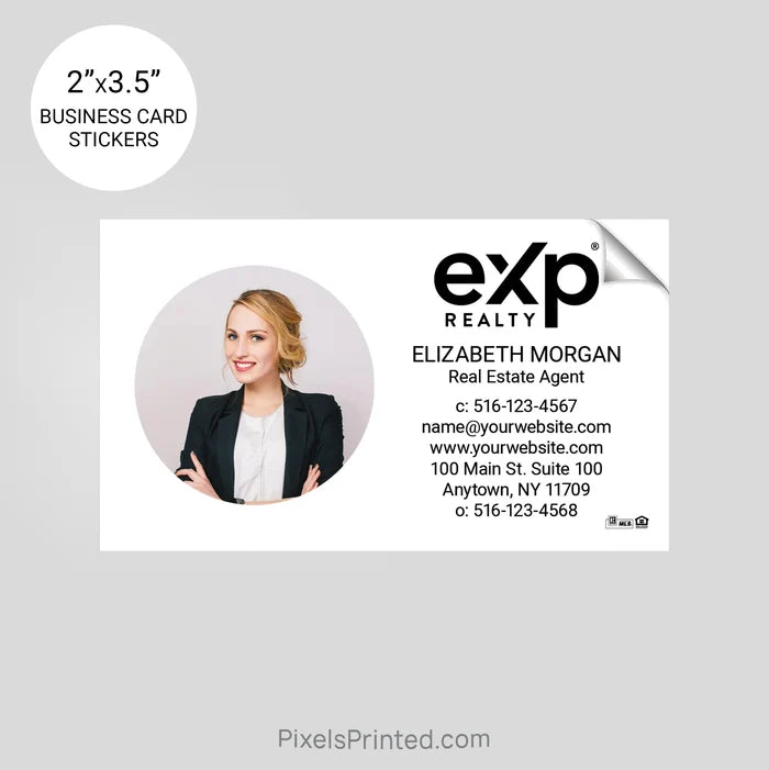 EXP realty business card stickers sticker PixelsPrinted