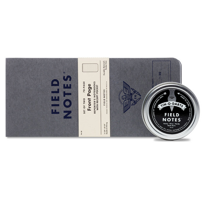 Field Notes Precision-Cut Steel Tin-O-Darts – 30 Page/Line Markers, shown from the front.