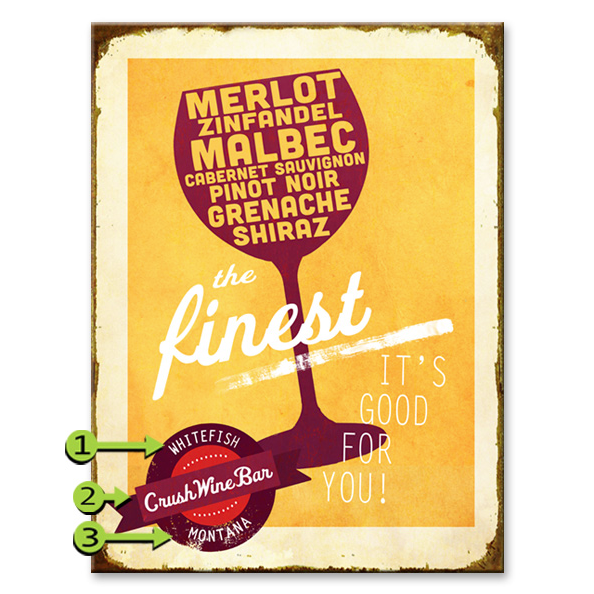 Finest Wine Merlot Custom Sign