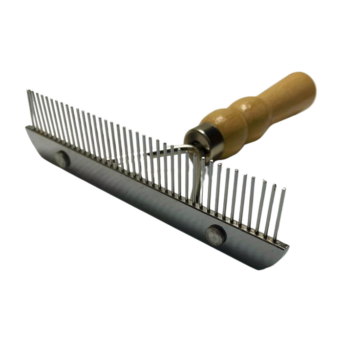 Fur Grooming Comb - Wood Handle