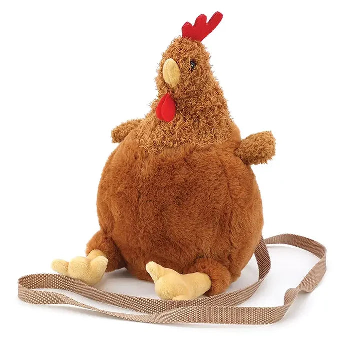 Furry Brown Hen Cross Body Bag