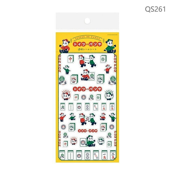 Toy's Panda Furukawa Shiko x Ob1 transparent planner sticker sheet with illustrated icons.
