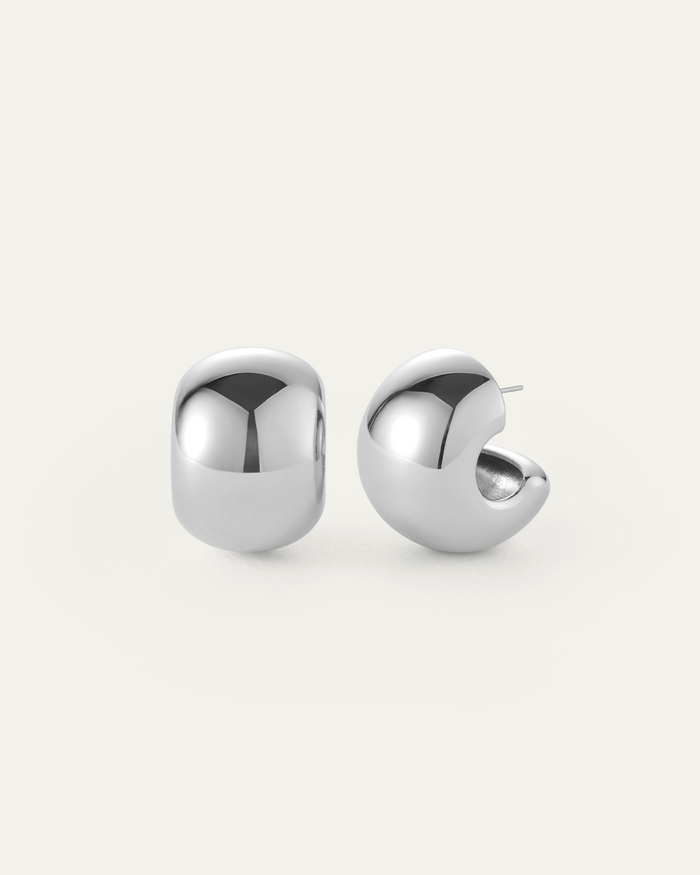 Jenny Bird Gemma Hoop Earrings in Silver available at Barbara Katz