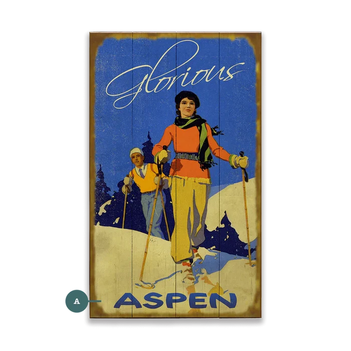 Glorious Skiing Pair Custom Sign