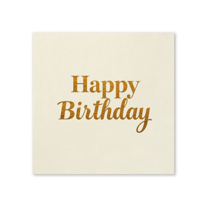 Gold Happy Birthday Cocktail Napkins, 50-Pack, 3-ply, Birthday Party Decor