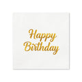 Gold Happy Birthday Cocktail Napkins, 50-Pack, 3-ply, Birthday Party Decor