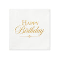 Gold Happy Birthday Cocktail Napkins, 50-Pack, 3-ply, Birthday Party Decor
