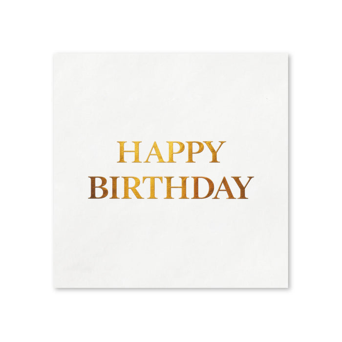 Gold Happy Birthday Cocktail Napkins, 50-Pack, 3-ply, Birthday Party Decor