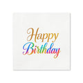 Gold/Multicolor Happy Birthday Napkins, 50-Pack, 3-ply, Birthday Party Decor