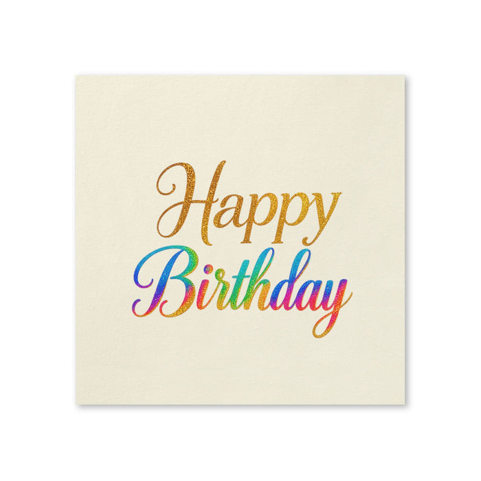 Gold/Multicolor Happy Birthday Napkins, 50-Pack, 3-ply, Birthday Party Decor
