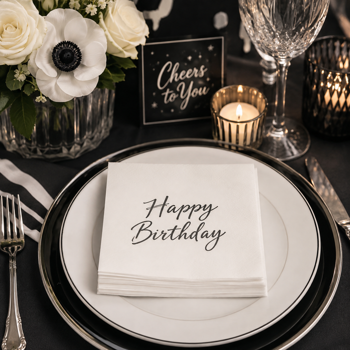 Happy Birthday Cocktail Napkins, 50-Pack, 3-ply, Birthday Party Decor