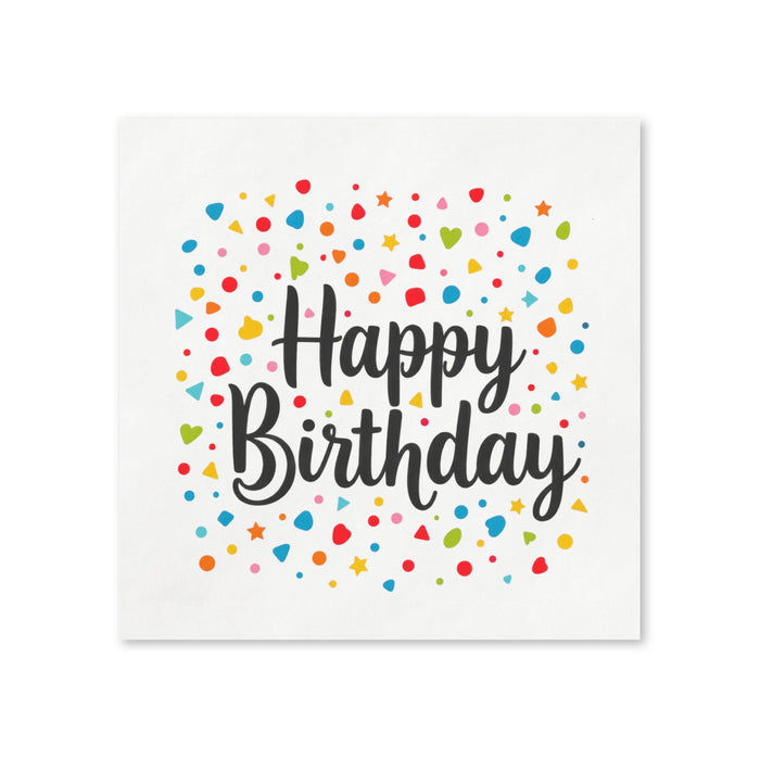 Happy Birthday Confetti Napkins, 50-Pack, 3-ply, Birthday Party Decor
