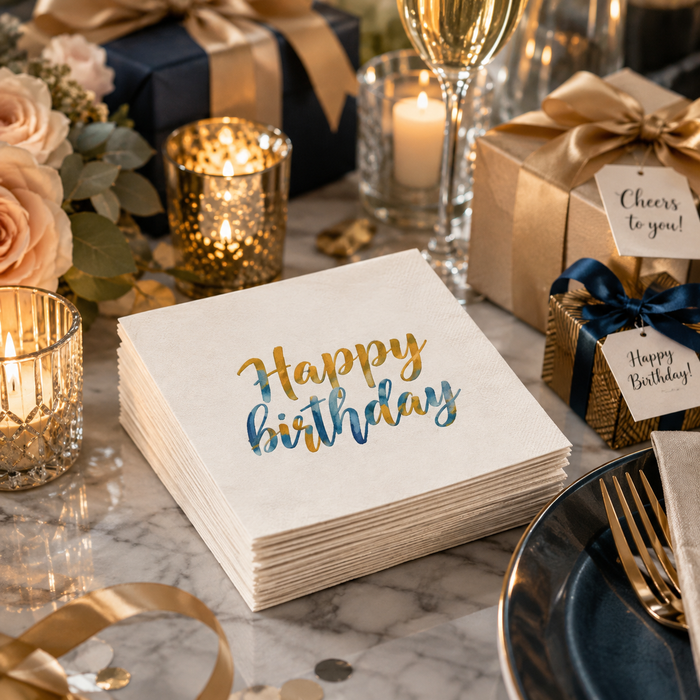 Happy Birthday Napkins, 50-Pack, 3-ply, Birthday Party Decor