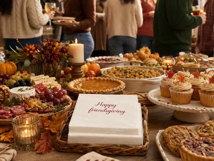 Happy Friendsgiving Cocktail Napkins, 50-Pack, 3-ply, Friendsgiving Party