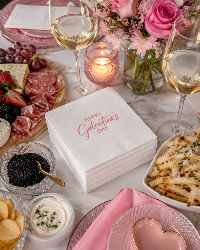 Happy Galentine’s Day Cocktail Napkins, 50-Pack, 3-ply, Valentine’s Day Party Decor