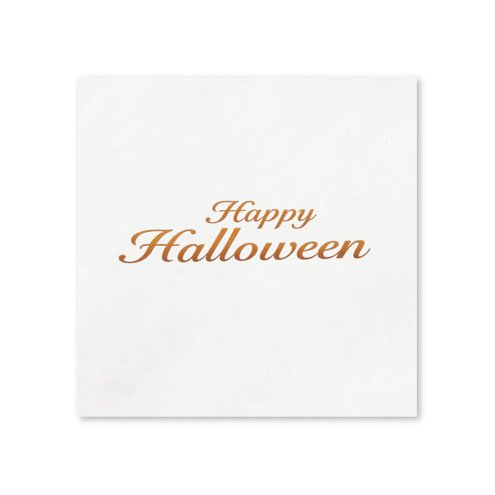 Happy Halloween Cocktail Napkins, 50-Pack, 3-ply, Gold Script Party Napkins