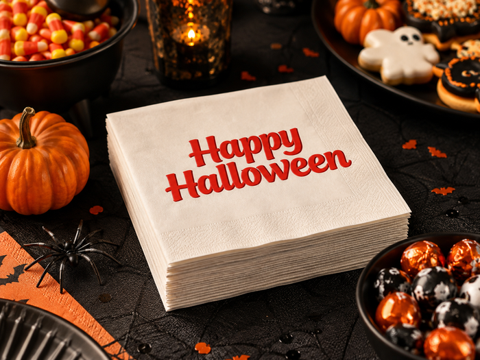 Happy Halloween Cocktail Napkins, 50-Pack, 3-ply, Halloween Party Napkins
