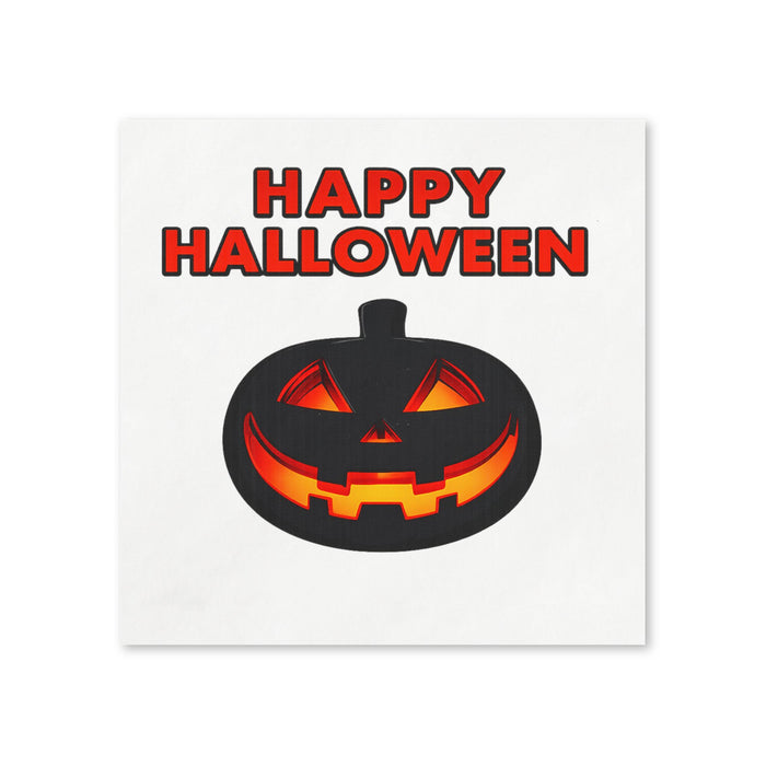 Happy Halloween Glowing Pumpkin Cocktail Napkins, 50-Pack, 3-ply,